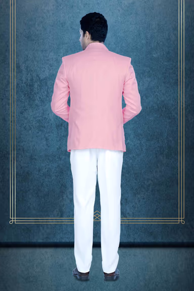 3 Pc Jaquard In Peach Jacket 3Pc Suit — view 5 of 7