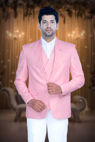3 Pc Jaquard In Peach Jacket 3Pc Suit — view 7 of 7