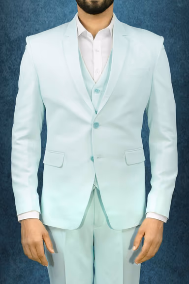 Polyster Powder Blue 3Pc Suit — view 4 of 7