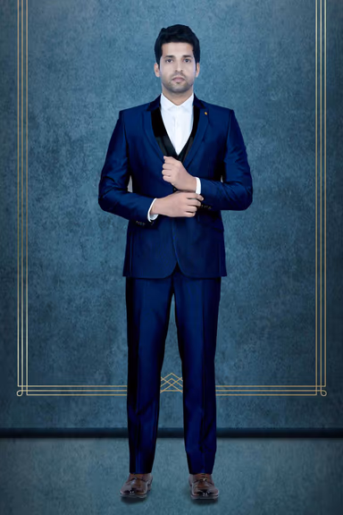 3 Pcs Rayon Terry In Royal Blue 3Pc Suit — view 1 of 6