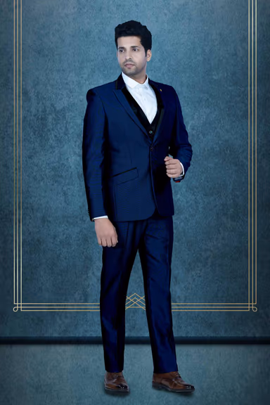 3 Pcs Rayon Terry In Royal Blue 3Pc Suit — view 3 of 6