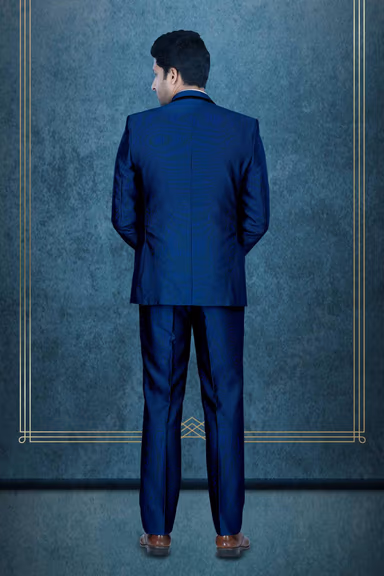 3 Pcs Rayon Terry In Royal Blue 3Pc Suit — view 5 of 6