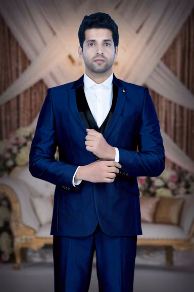 3 Pcs Rayon Terry In Royal Blue 3Pc Suit — view 2 of 6