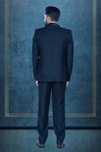 3 Pcs Imported Terry Rayon In Shining Black 3Pc Suit — view 5 of 6