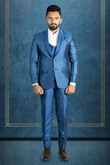 Polyster mid night Blue 3Pc Suit — view 2 of 7