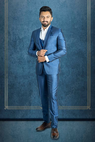 Polyster mid night Blue 3Pc Suit — view 1 of 7