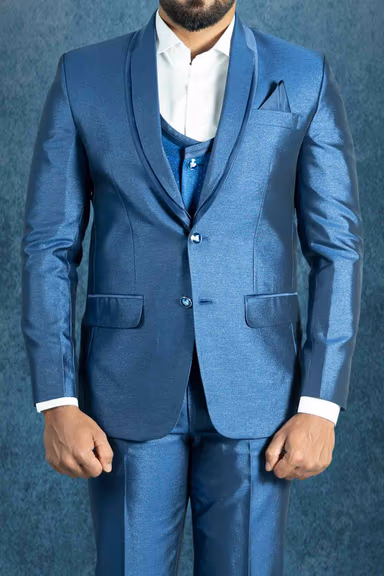 Polyster mid night Blue 3Pc Suit — view 4 of 7