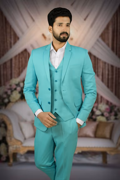 Polyster Turquoise 3Pc Suit — view 6 of 6