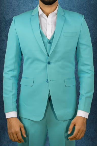 Polyster Turquoise 3Pc Suit — view 2 of 6