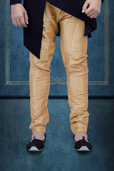 Asymmetrical Cut  Imported Terry Rayon In Blue Indowestern — view 4 of 6