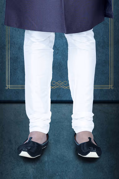 Asymmetrical Cut  Jacquard In Blue Indowestern — view 3 of 5