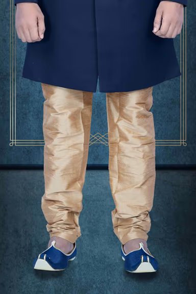 Plain Hem Imported Terry Rayon In Blue Indowestern — view 3 of 6