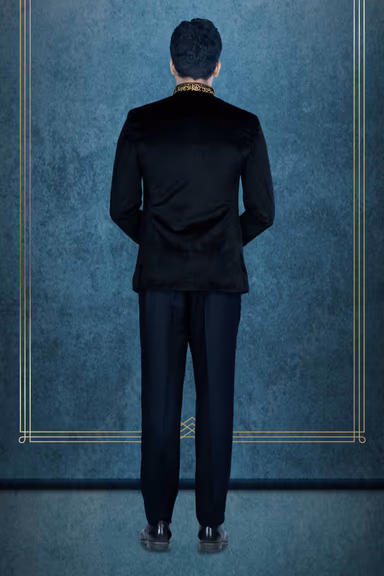 Black Jodhpuri In Zardozi Work Using Blended Fabric — view 5 of 6