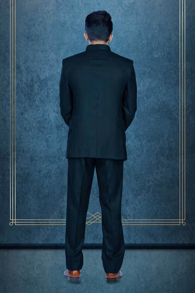 Dark Green Jodhpuri In Dubka Embroidery Using Imported Synthetic Fabric — view 5 of 6