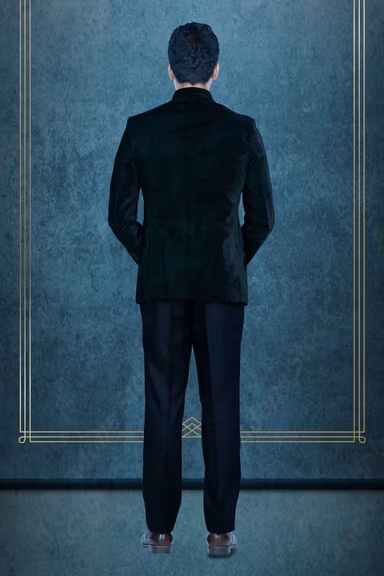 Bottle Green Jodhpuri Using Velvet — view 5 of 6