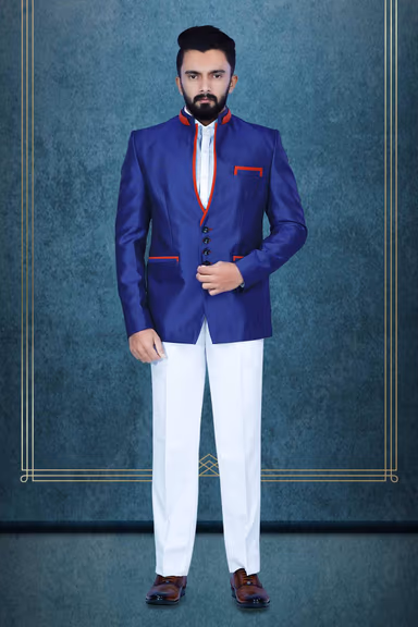 Royal Blue Jodhpuri Using Suiting — view 1 of 6