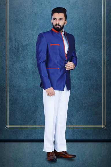 Royal Blue Jodhpuri Using Suiting — view 3 of 6