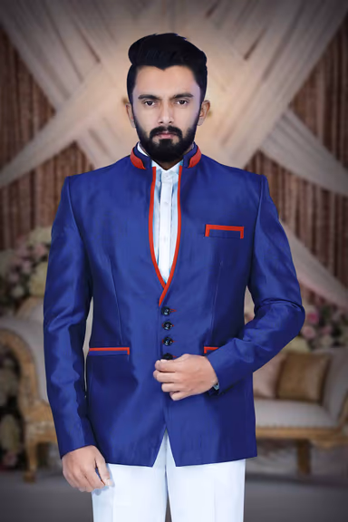 Royal Blue Jodhpuri Using Suiting — view 2 of 6