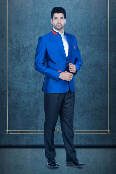 Royal Blue Jodhpuri Using Suiting Material — view 6 of 6