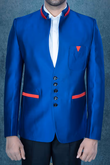 Royal Blue Jodhpuri Using Suiting Material — view 5 of 6