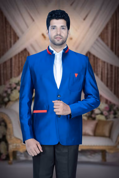 Royal Blue Jodhpuri Using Suiting Material — view 2 of 6