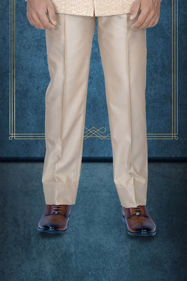 Beige Jodhpuri Suit In Zarkan Work Using Imported Synthetic Fabric — view 4 of 6