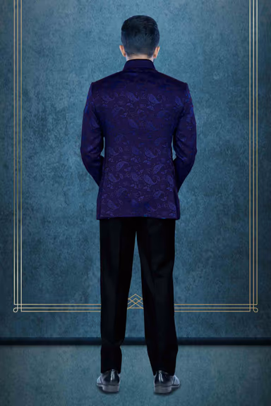 Royal Blue Jodhpuri Suit  Using Imported Synthetic Fabric — view 5 of 6