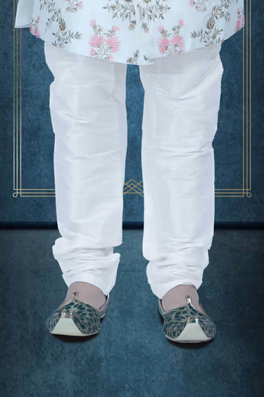 Embroidery Dupion Silk Fabric In Cream-White Sherwani — view 3 of 6