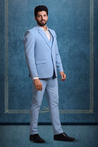 Polyster Aqua Blue Suit — view 6 of 6