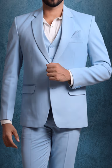 Polyster Aqua Blue Suit — view 5 of 6
