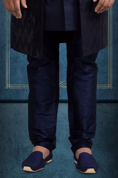 Navy Blue Alluring Jacket Sherwani — view 3 of 6