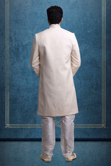Off-White Graceful  Classic Sherwani — view 3 of 5