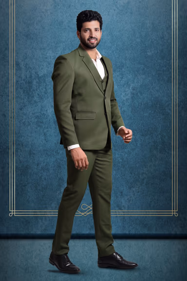 Polyster Olive Green Suit — view 5 of 5