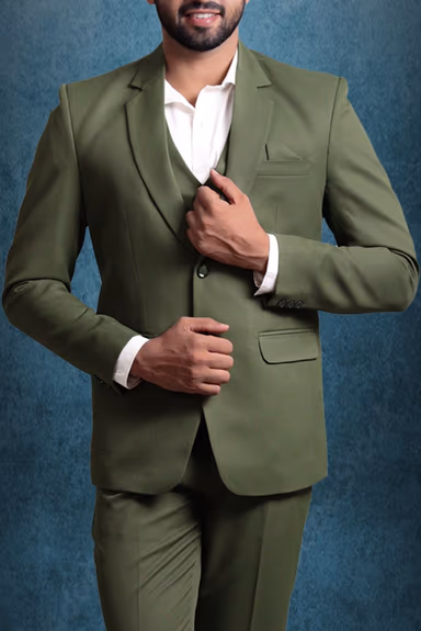 Polyster Olive Green Suit — view 4 of 5