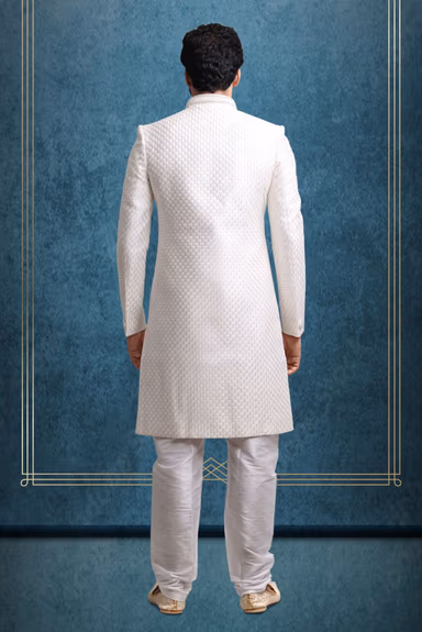 White Splendid Classic Sherwani — view 3 of 5