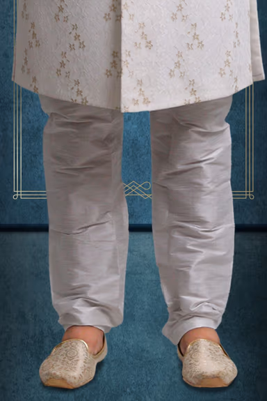White And Gold Sumptuous Classic Sherwani — view 3 of 6