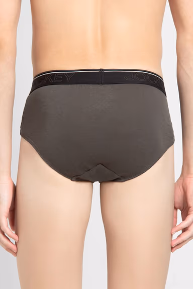 Men's Super Combed Cotton Solid Brief with Ultra soft Waistband - Olive — view 5 of 6