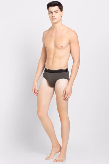 Men's Super Combed Cotton Solid Brief with Ultra soft Waistband - Olive — view 3 of 6