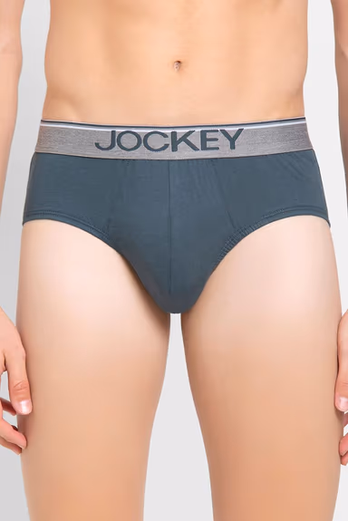 Men's Super Combed Cotton Solid Brief with Ultra soft Waistband - Deep Slate — view 1 of 6
