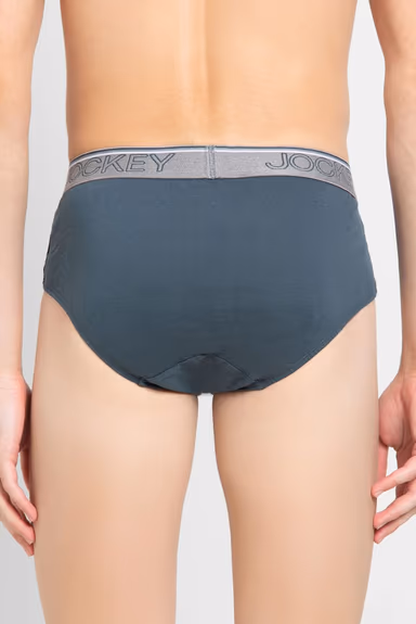 Men's Super Combed Cotton Solid Brief with Ultra soft Waistband - Deep Slate — view 5 of 6