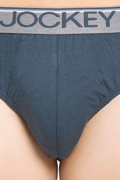 Men's Super Combed Cotton Solid Brief with Ultra soft Waistband - Deep Slate — view 3 of 6