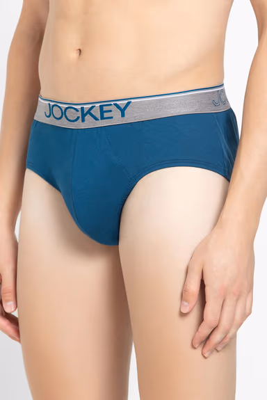 Men's Super Combed Cotton Solid Brief with Ultra soft Waistband - Seaport Teal — view 6 of 6