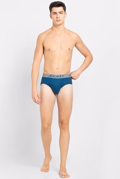 Men's Super Combed Cotton Solid Brief with Ultra soft Waistband - Seaport Teal — view 4 of 6