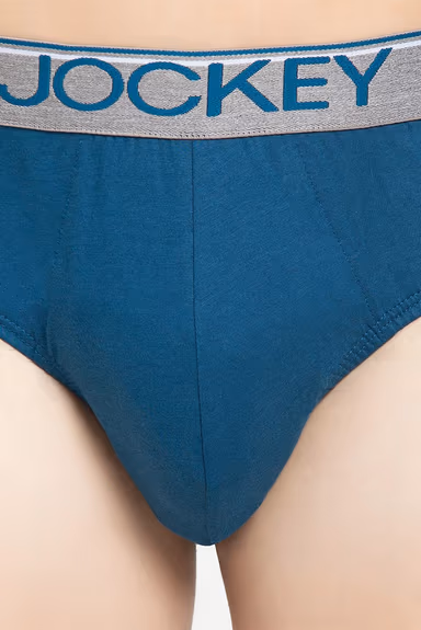 Men's Super Combed Cotton Solid Brief with Ultra soft Waistband - Seaport Teal — view 3 of 6