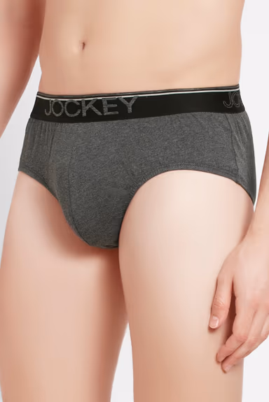 Men's Super Combed Cotton Solid Brief with Ultra soft Waistband - Navy-Charcoal Mel — view 6 of 6