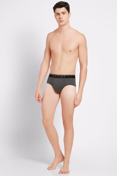Men's Super Combed Cotton Solid Brief with Ultra soft Waistband - Navy-Charcoal Mel — view 4 of 6