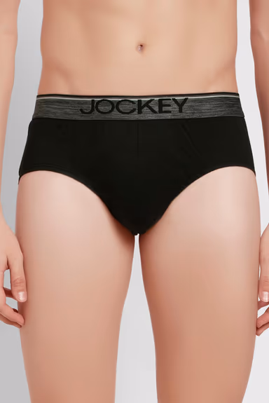 Men's Super Combed Cotton Solid Brief with Ultra soft Waistband - Black — view 1 of 6