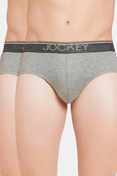 Men's Super Combed Cotton Solid Brief with Ultra soft Waistband - Grey Mel — view 7 of 7