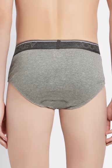 Men's Super Combed Cotton Solid Brief with Ultra soft Waistband - Grey Mel — view 5 of 7