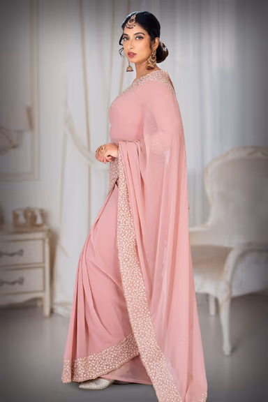Mauve Pink Silk  Saree — view 5 of 6